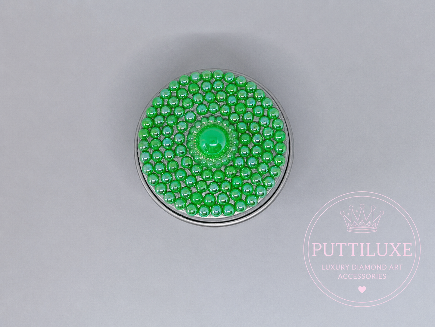 PuttiLuxe Lime Glow Mini Bedazzled Putty Tin | 15ml Silver