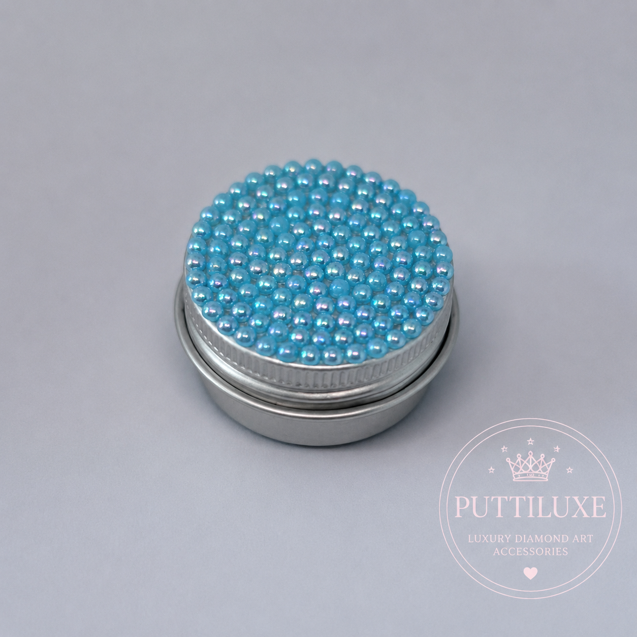 PuttiLuxe Aqua Glow Mini Bedazzled Putty Tin | 15ml Silver