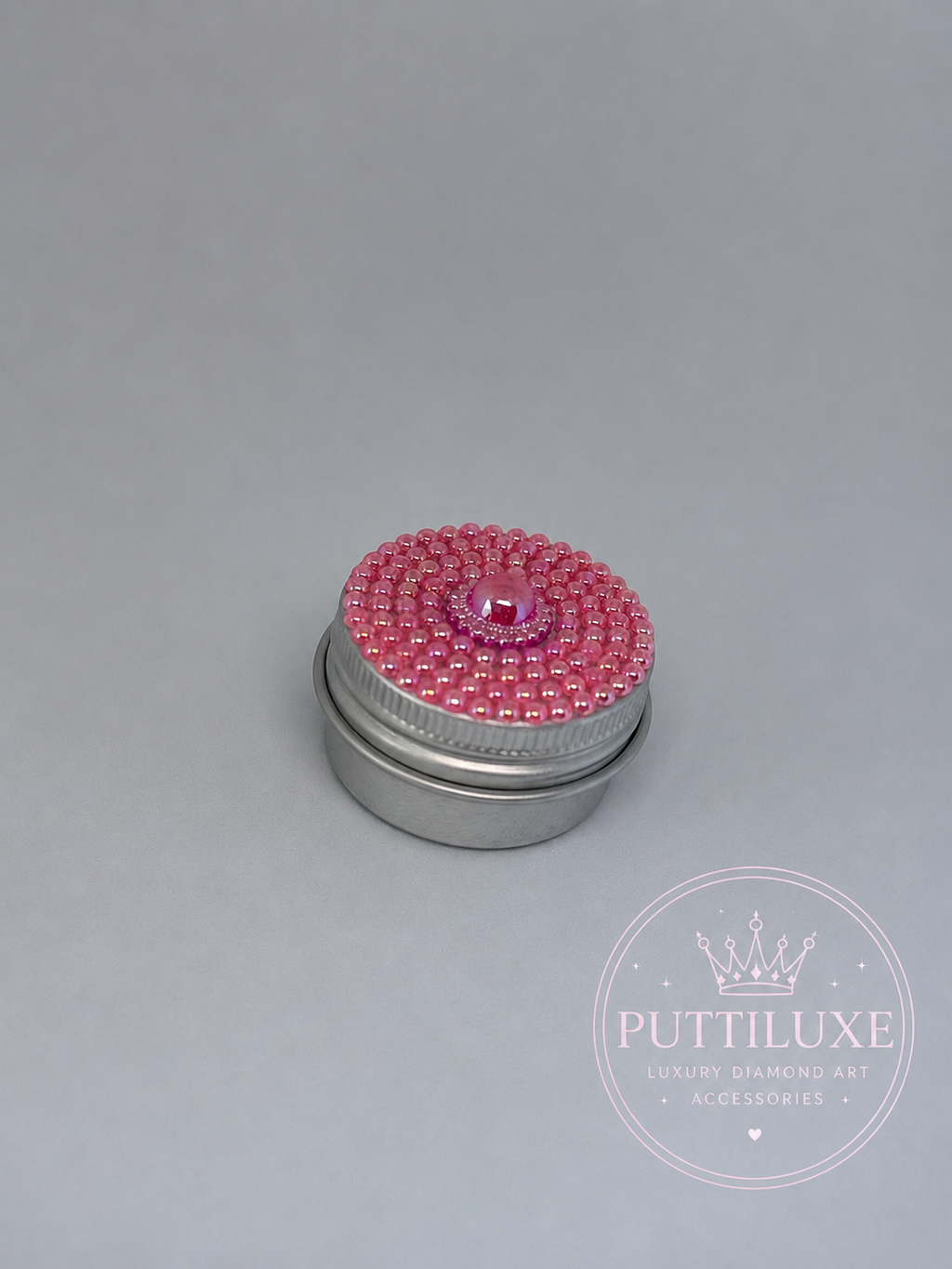 PuttiLuxe Rose Glow Mini Bedazzled Putty Tin | 15ml Silver
