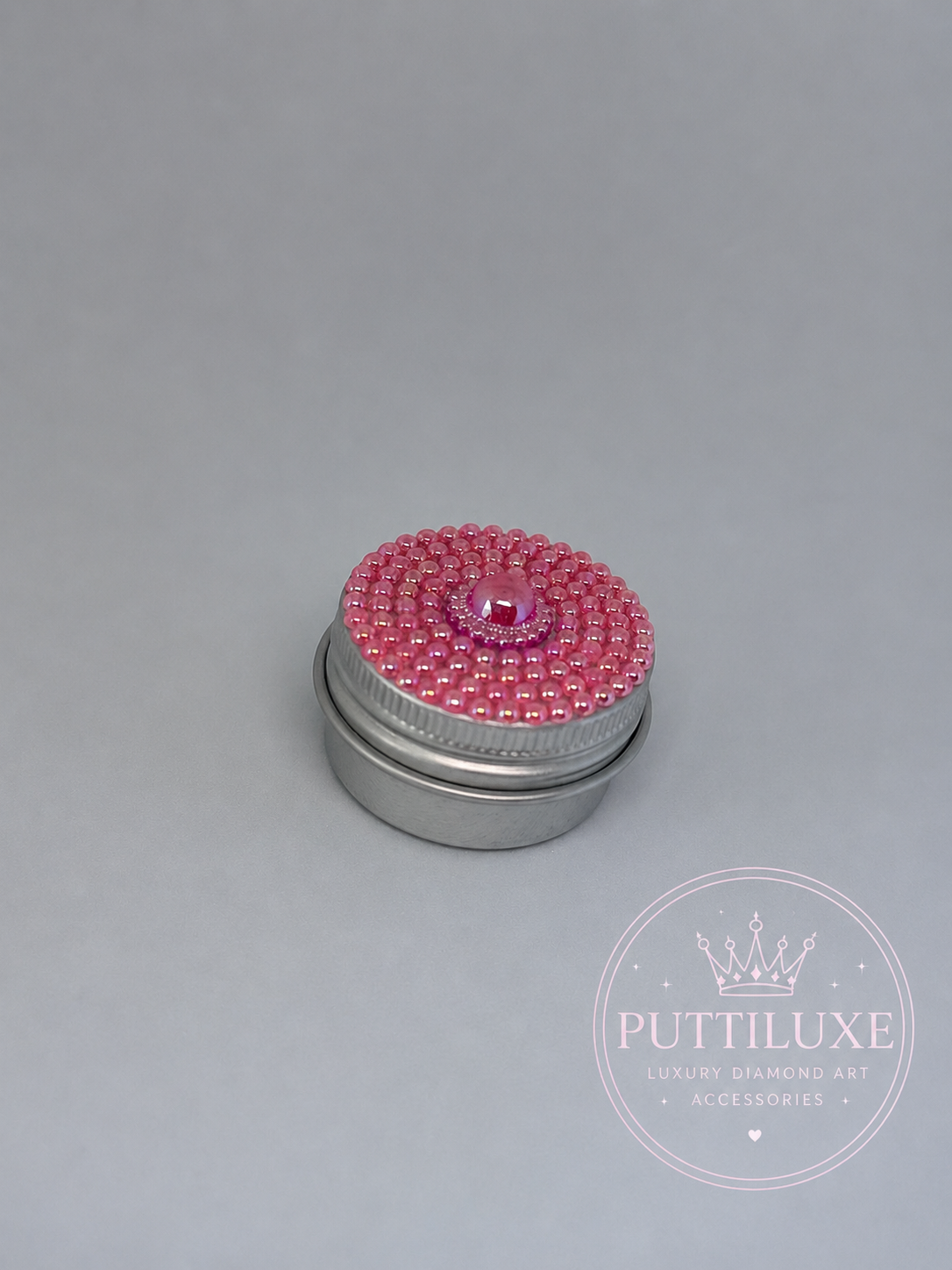 PuttiLuxe Rose Glow Mini Bedazzled Putty Tin | 15ml Silver