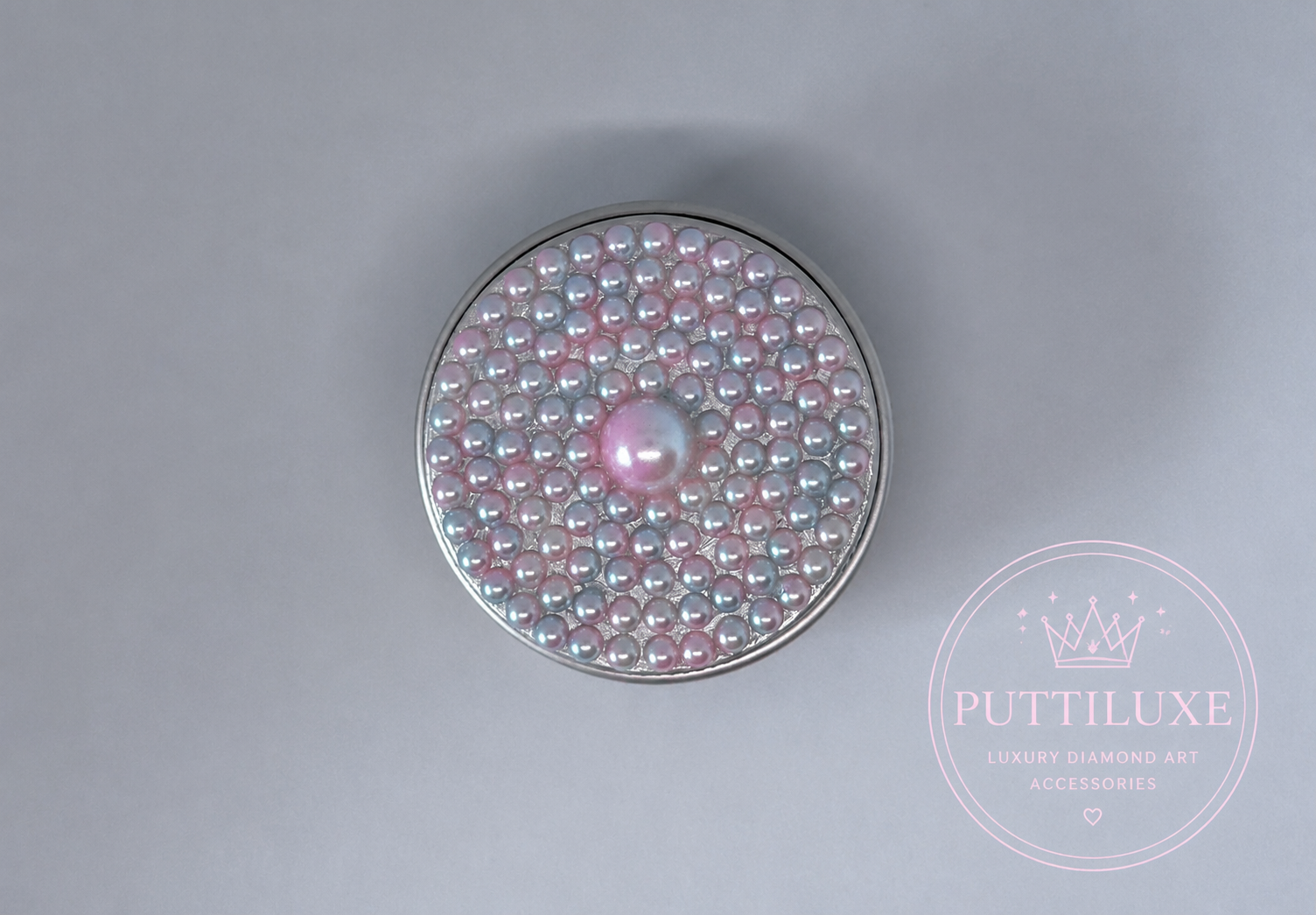 PuttiLuxe Pearl Kiss Mini Bedazzled Putty Tin | 15ml Silver