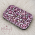 PuttiLuxe Blush Blossom | Large Silver Handmade Bedazzled Putty Tin | Diamond Painting Accessory