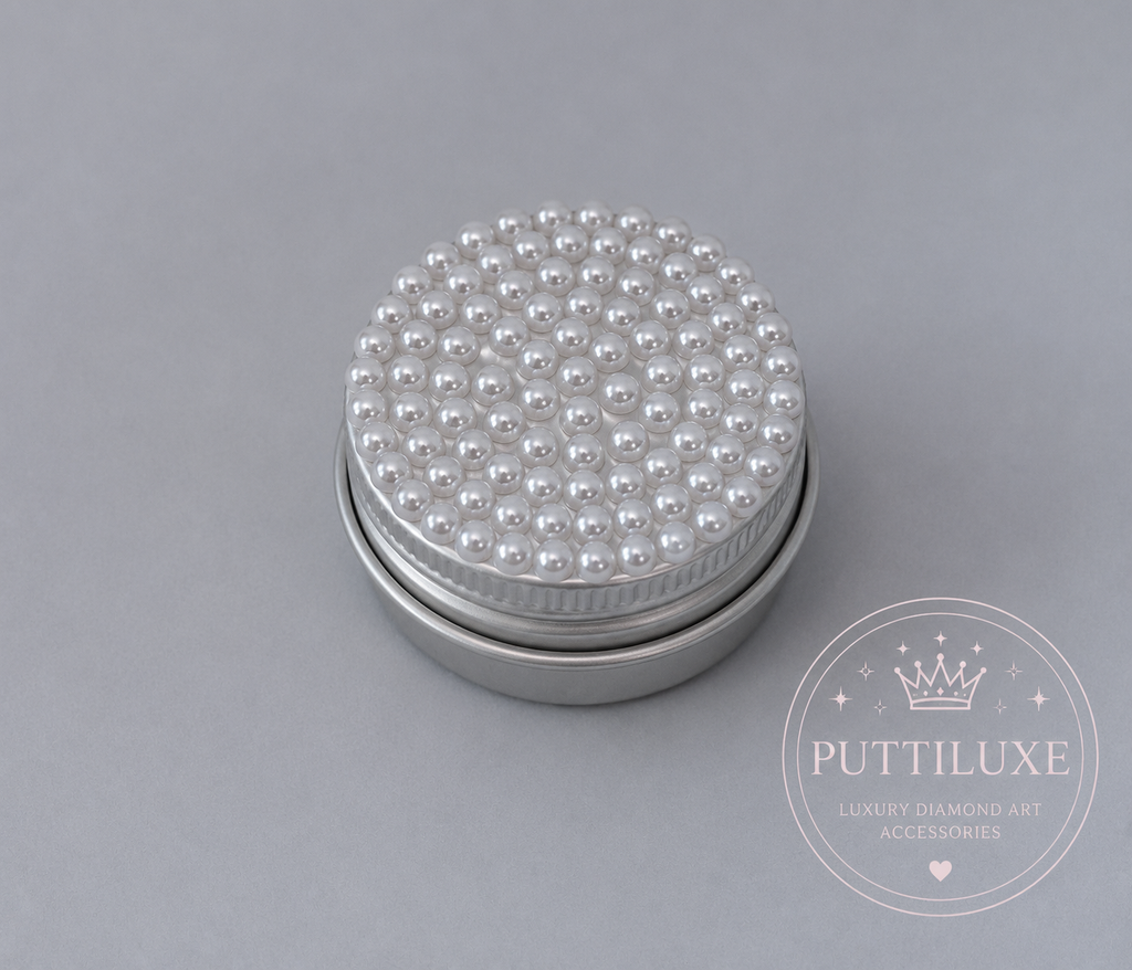 PuttiLuxe Snow Pearl Mini Bedazzled Putty Tin | 15ml Silver