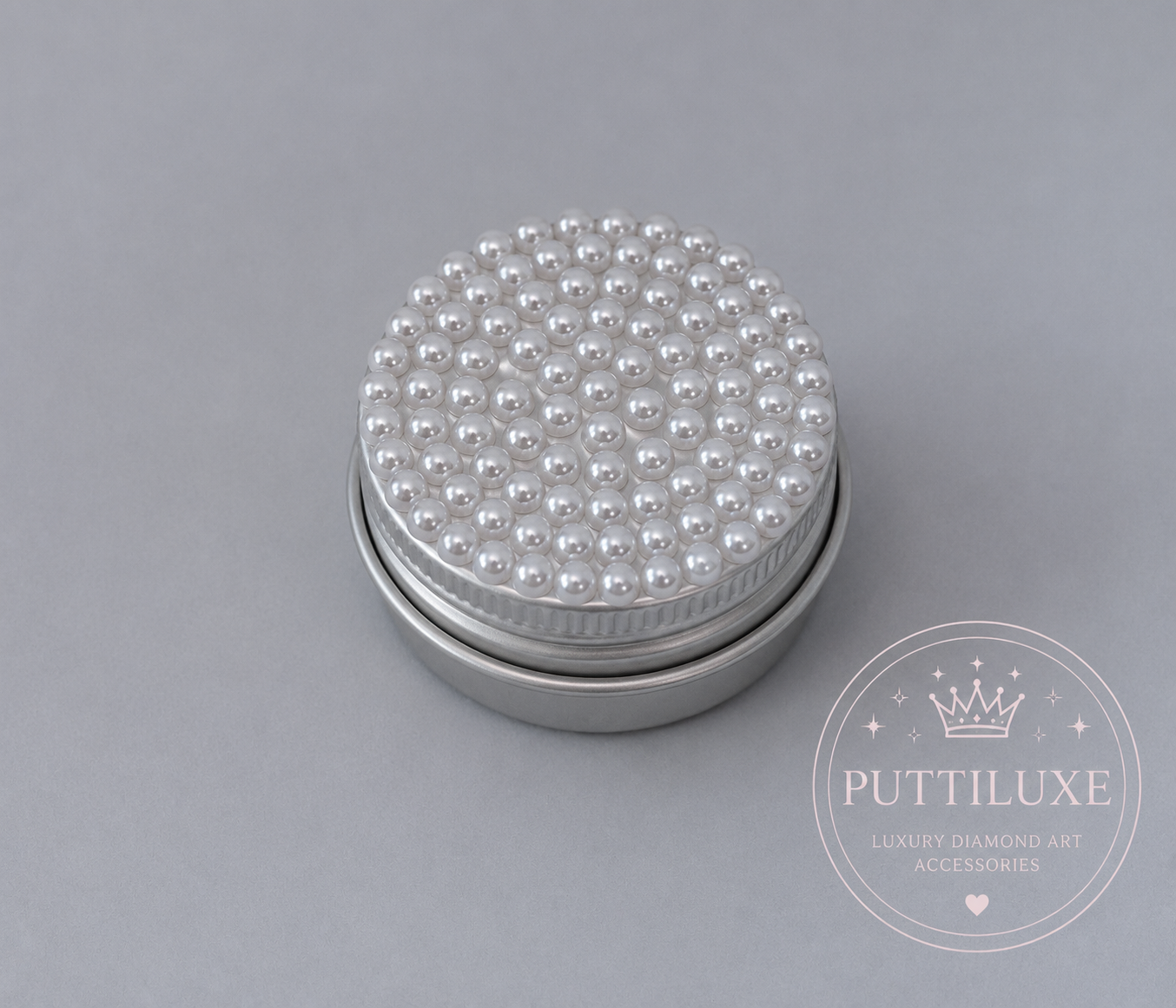 PuttiLuxe Snow Pearl Mini Bedazzled Putty Tin | 15ml Silver
