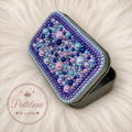 PuttiLuxe Nightshade | Large Silver Handmade Bedazzled Putty Tin | Diamond Painting Accessory