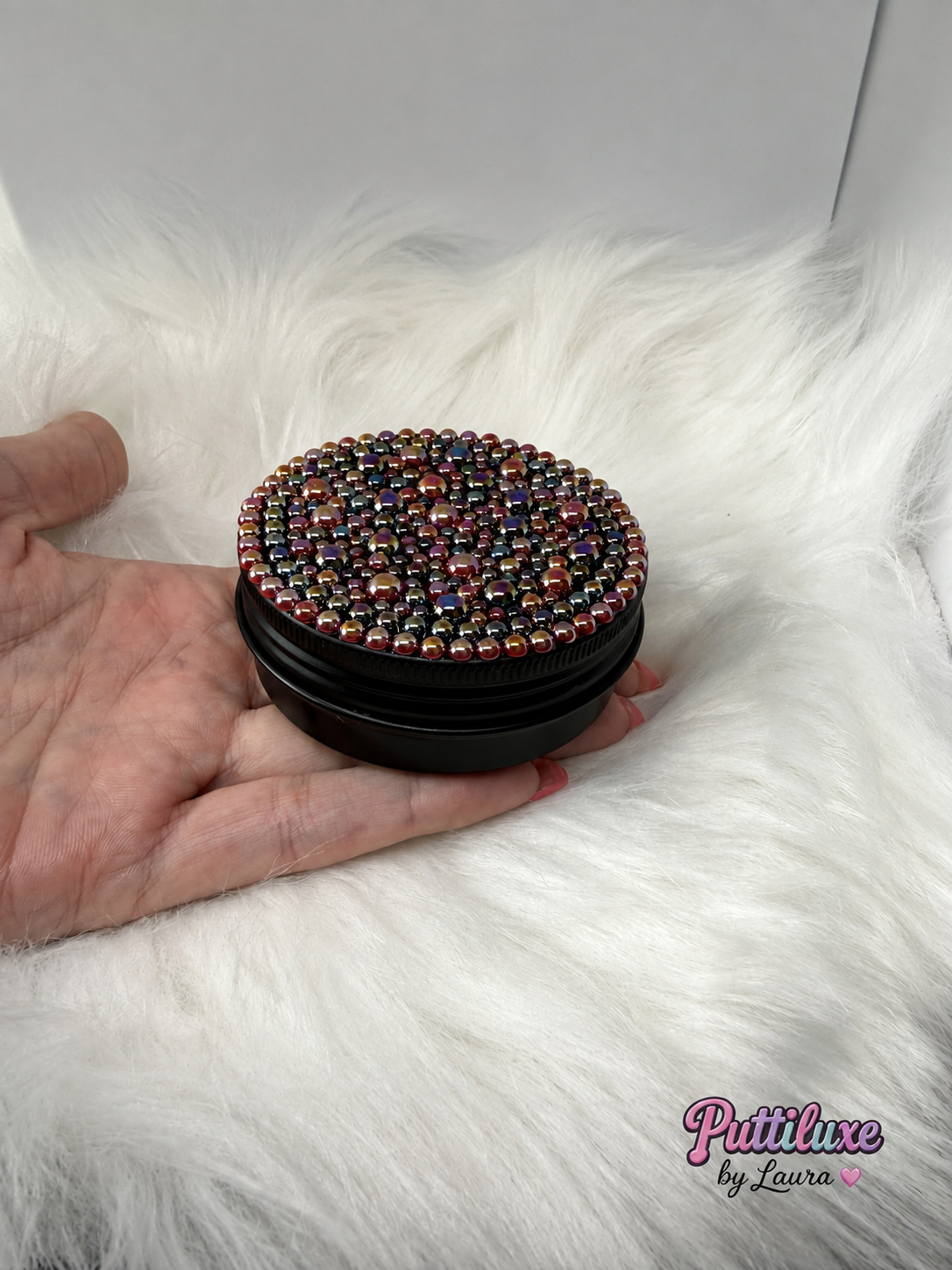Crimson Eclipse Large Round Black Tin