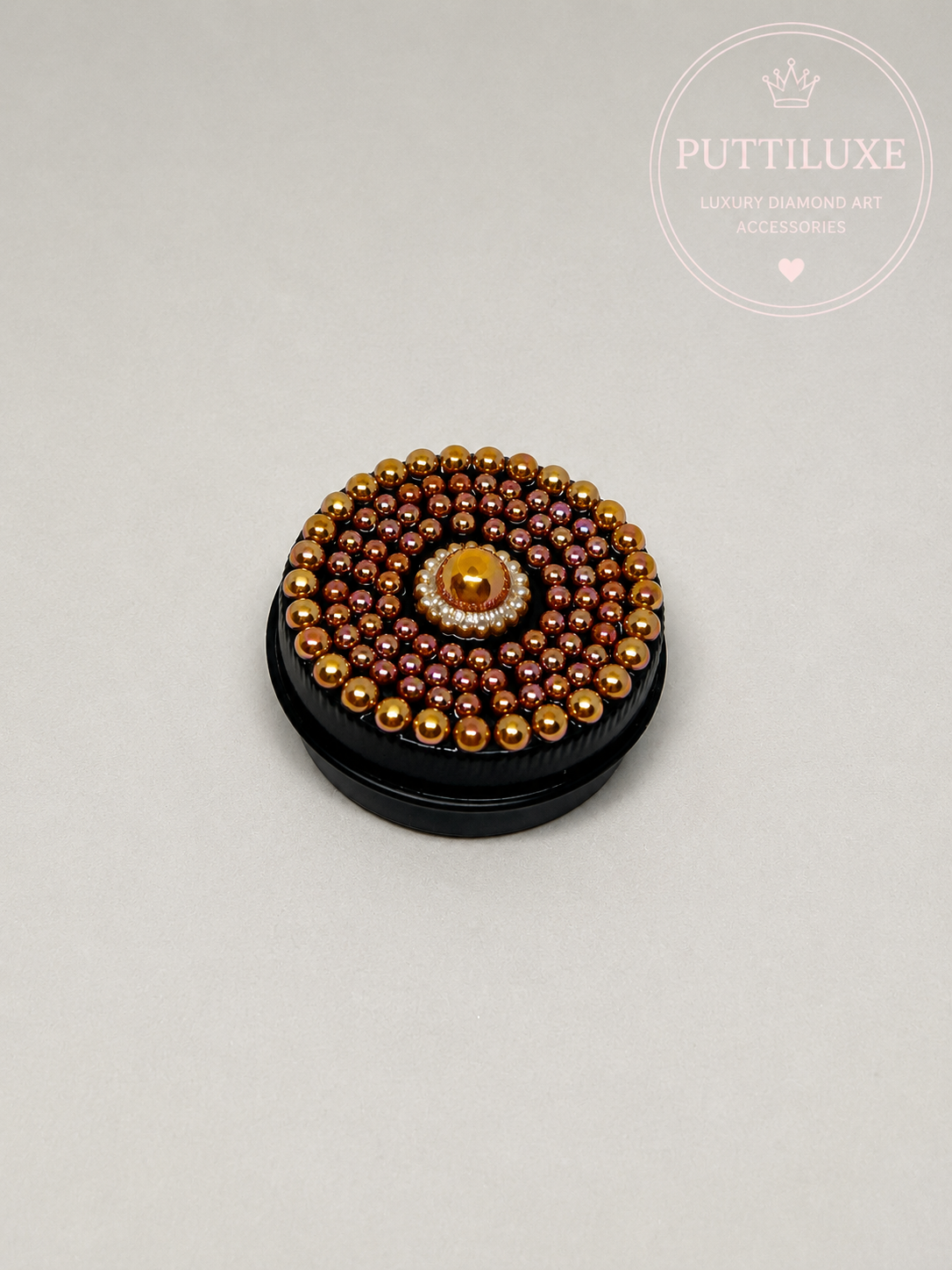 PuttiLuxe Mini Golden Ember Bedazzled Putty Tin | 15ml Black