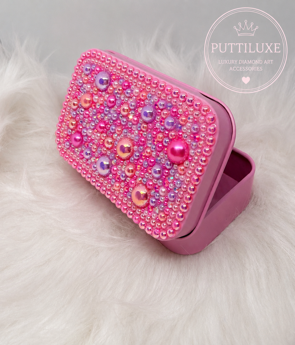 Puttiluxe Pink | Dreamhouse |Bedazzled Putty Tin | Luxury Diamond Art Storage