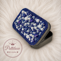PuttiLuxe Royal Sapphire | Large Silver Handmade Bedazzled Putty Tin | Diamond Painting Accessory