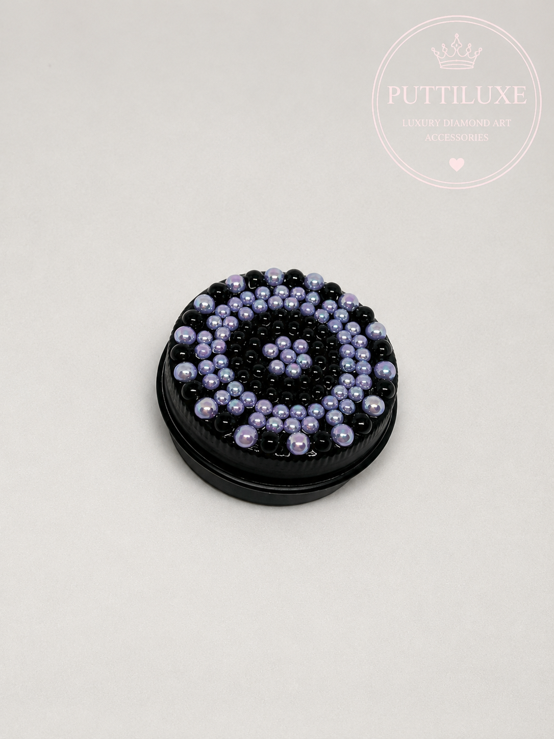 PuttiLuxe Mini Moonlit Lilac Bedazzled Putty Tin | 15ml Black